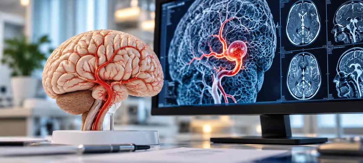 Intracranial brain anatomy and tumour care illustration